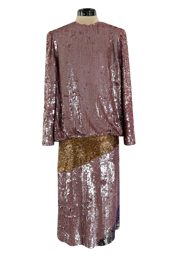 80s Purple Denim High Waisted Midi Skirt - Small, 27 – Flying