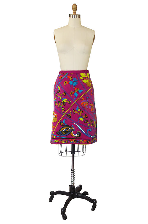 1960s Vibrant Emilio Pucci Velvet Skirt