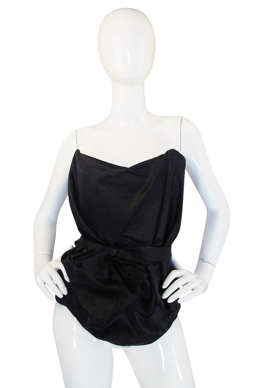 1990s Vivienne Westwood Gold Label Black Silk Corset Top