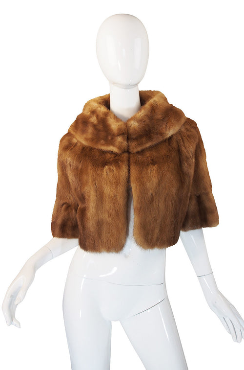 1950s Mink Ruffle Sleeve Jacket