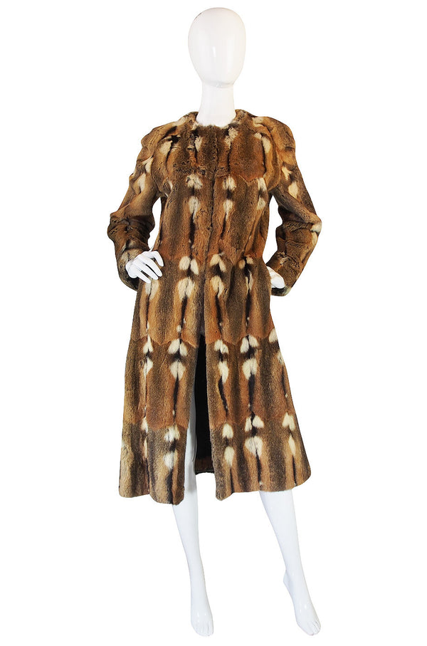 1960s Reversible Piecework Leather and Fur Coat