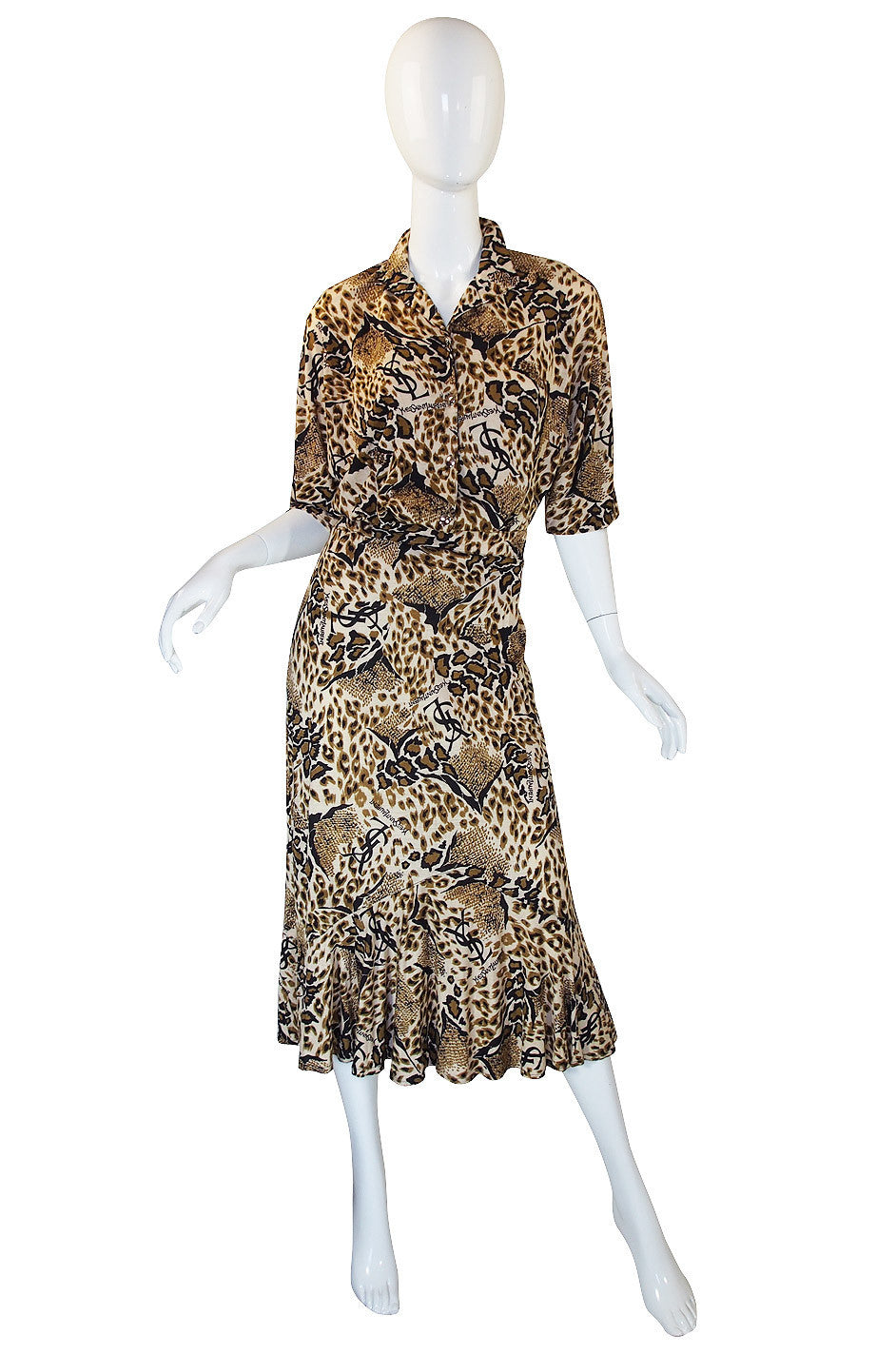 1980s Yves Saint Laurent Leopard Skirt & Top – Shrimpton Couture