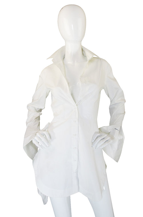 Recent Azzadine Alaia Crisp White Cotton Top