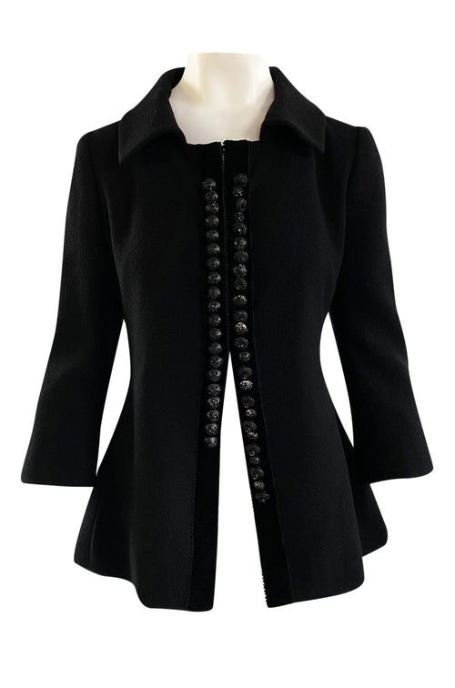 Immaculate 1990s Christian Lacroix Haute Couture Tailored Jacket w Extravagant Buttons