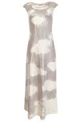 Iconic 1973 Halston Cloud Dress in Silver Grey & Ivory Covered with Iridescent Sequins