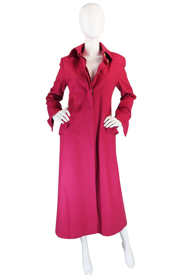 1990s Clements Ribeiro Raspberry Great Coat