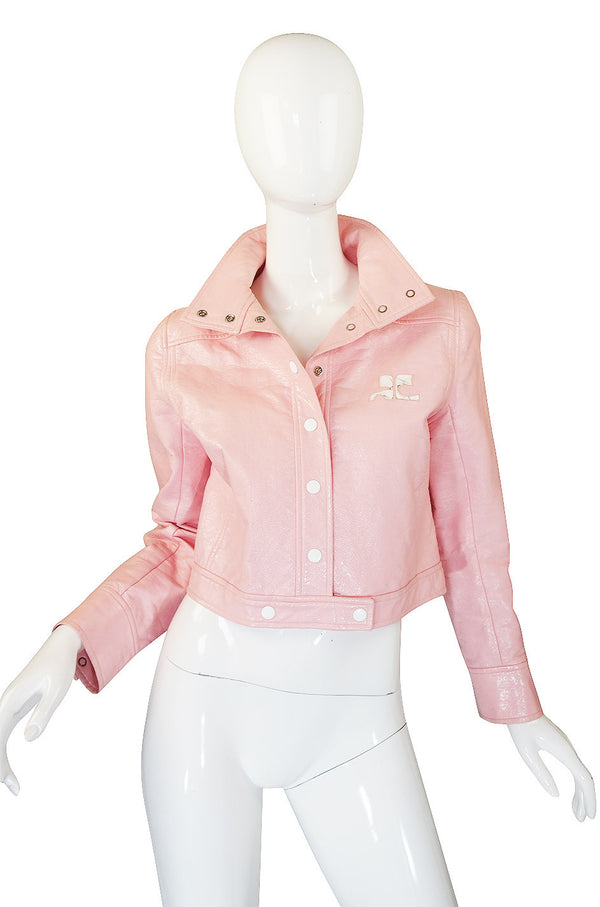 1980s Iconic Courreges Pink Crop Jacket