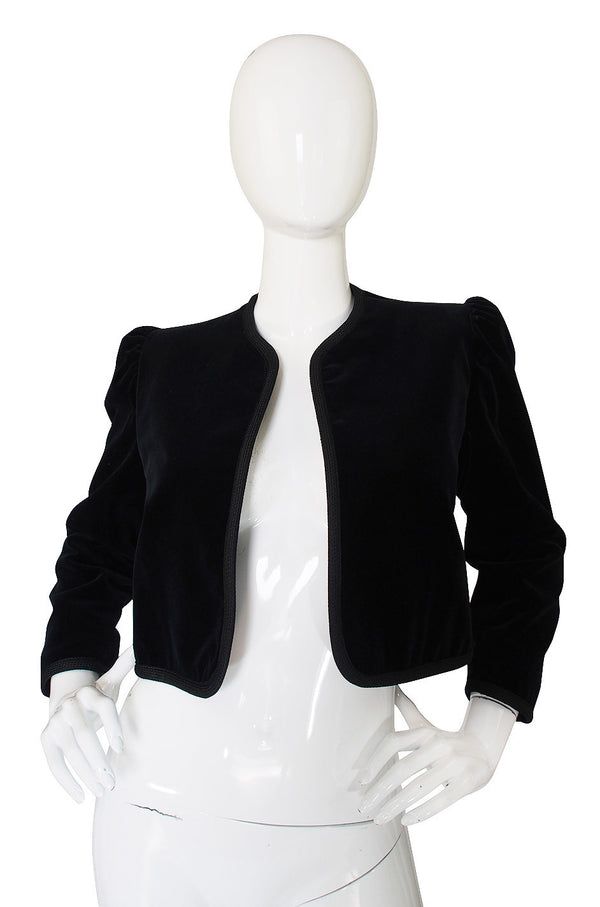 1970s Yves Saint Laurent Velvet Crop Jacket