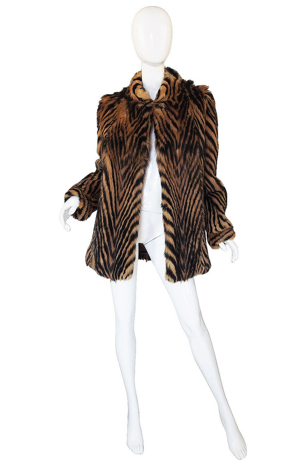 1970s Amazing Striped Goat Fur Jacket