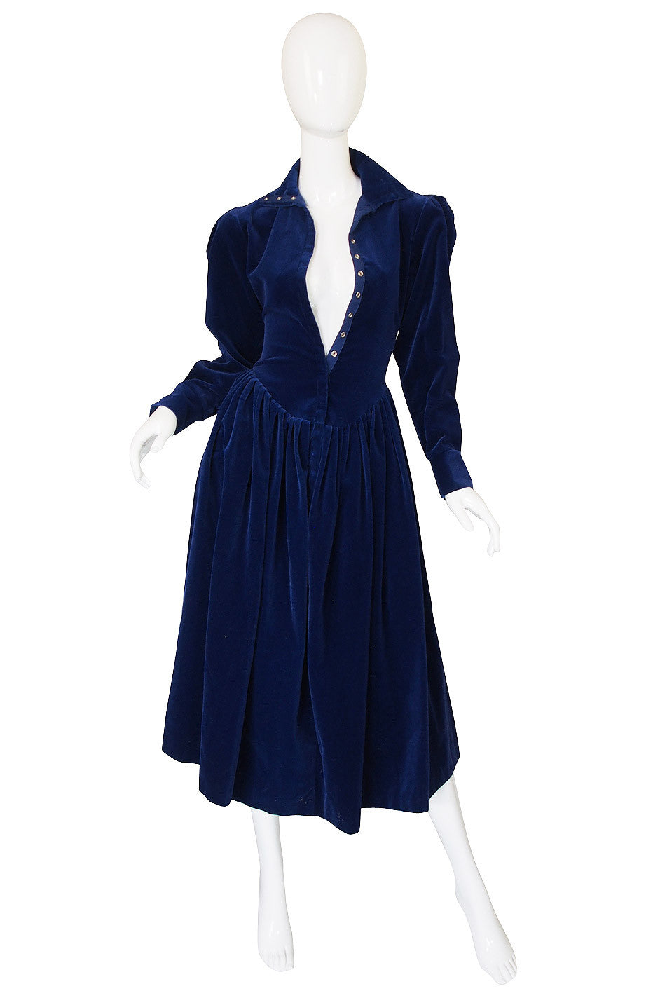 1970s Norma Kamali Blue Velvet Dress – Shrimpton Couture