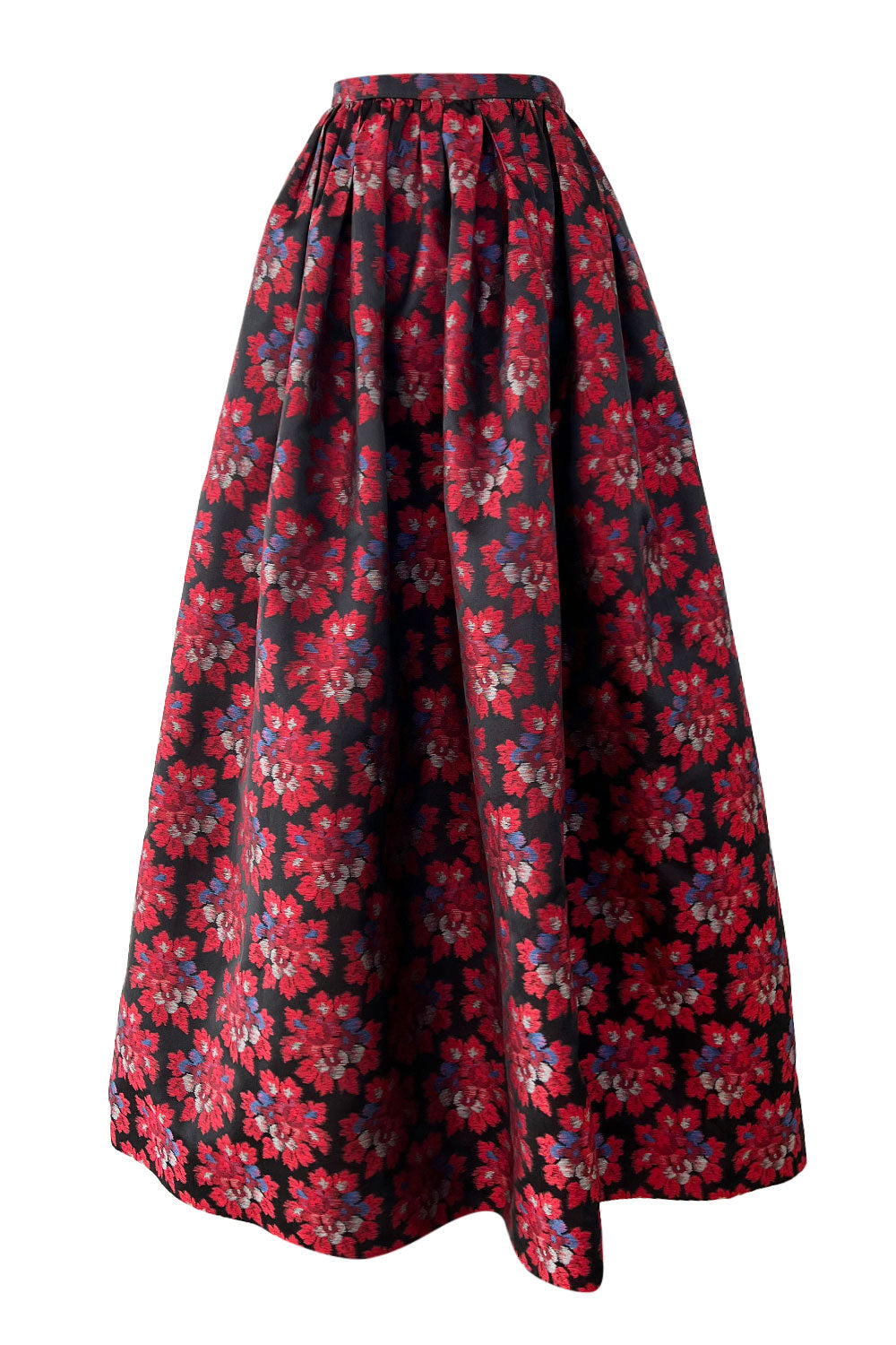 Prettiest 1970s Nina Ricci by Gerard Pipart Deep Red Floral Pattern Si ...