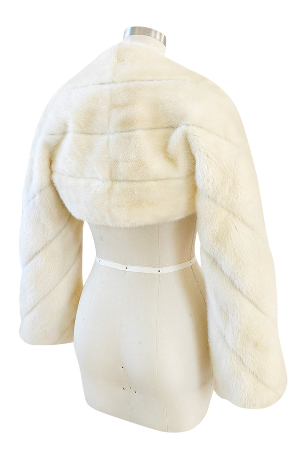 Fall 2004 Valentino Runway Documented Ivory Cream Mink Fur Shrug