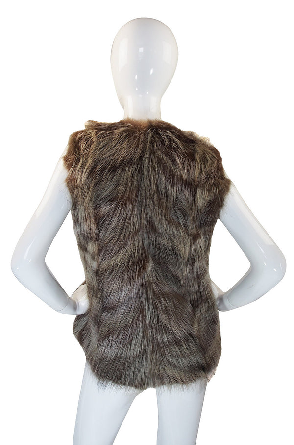 1970s Hippie Chic Racoon Fur Vest