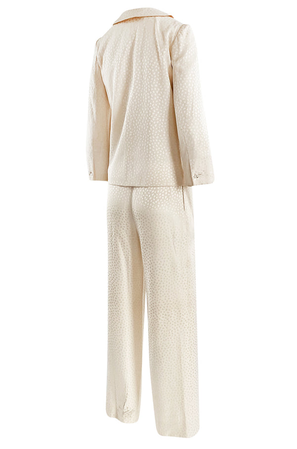 Well Documented Fall 1977 Christian Dior Haute Couture Cream Silk Suit