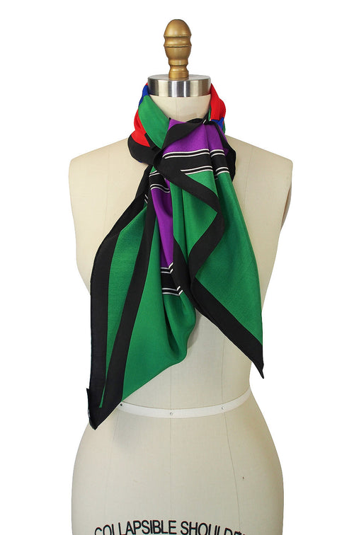 Vintage Striped silk Yves Saint Laurent Scarf