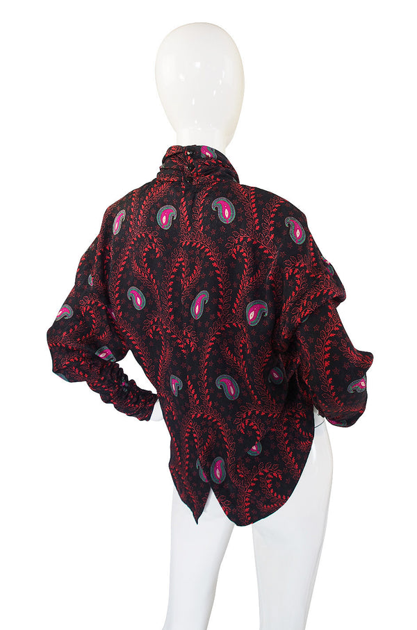 1980s Ungaro Silk Print Paisley Top