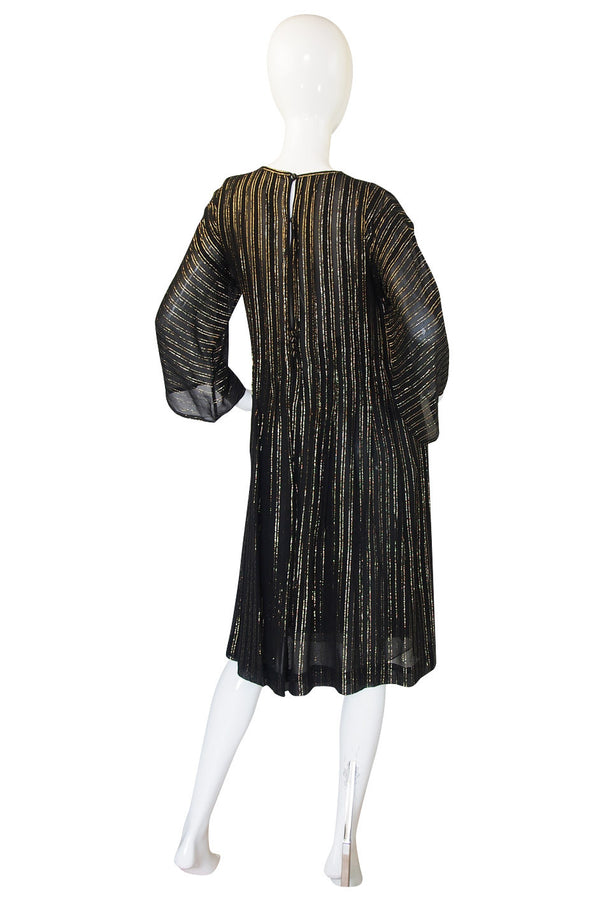 1970s Malcolm Starr Gold Thread Caftan Dress