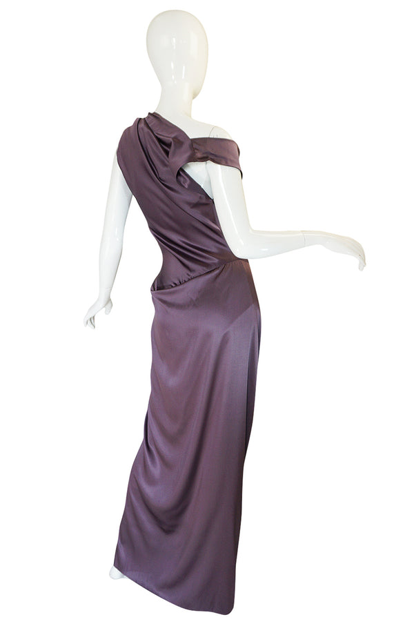 1990s Vivienne Westwood Light Purple Draped Red Label Dress