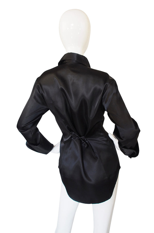 1990s Biba Satin French Cuff Shirt