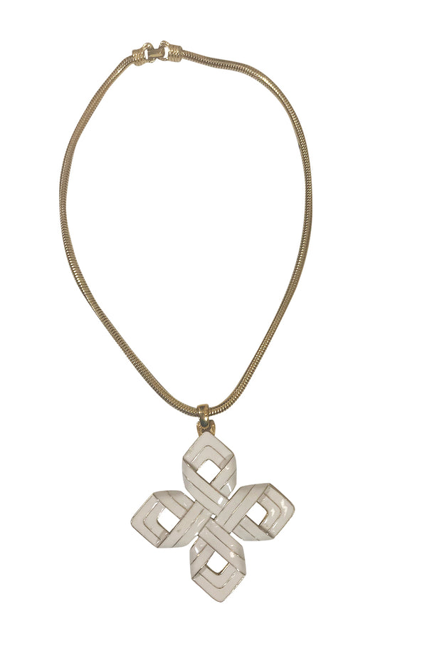 Late 1970s D'Orlan "Celtic Knot" Enamel & Gold Pendant