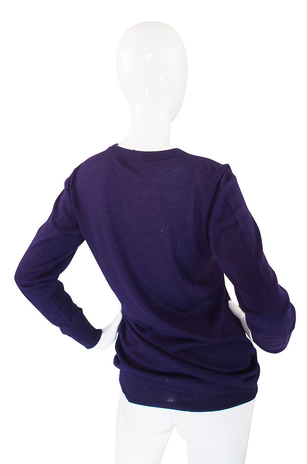 1990s Cashmere & Silk Chanel Purple Sweater