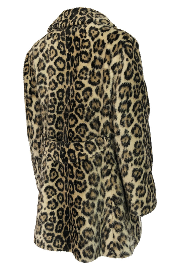 Fabulous 1950s H.B. Burnett Faux Fur Leopard Swing Car Coat