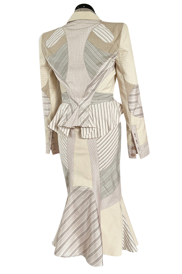 Highly Documented Spring 2004 Alexander McQueen 'Deliverance' Look 55 Patchwork Suit