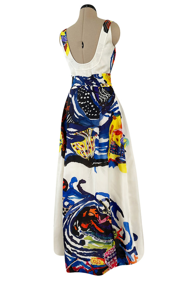 Look 45 Spring 2008 Christian Lacroix Silk Organza Dress w Crystal Detailing & Exuberant Print