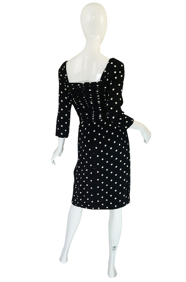 1980s Oscar de la Renta Dot Dress