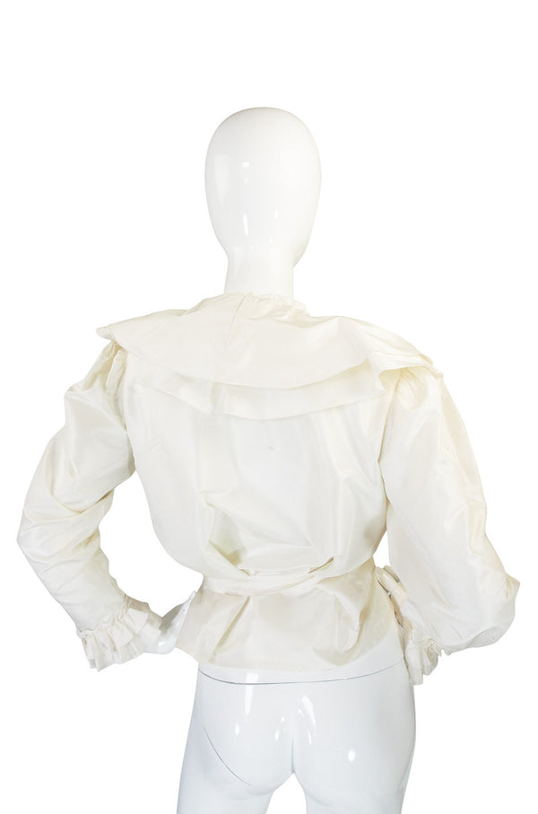 1970s Guy LaRoche Silk Taffeta Wrap Top