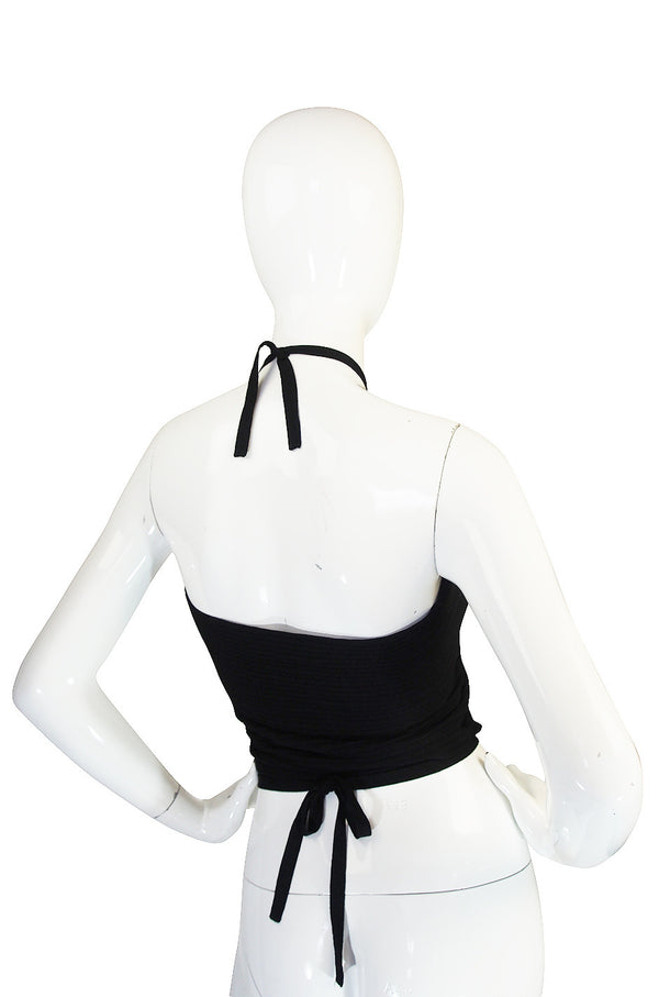 circa 1996 Tom Ford for Gucci Black Halter Knit Top