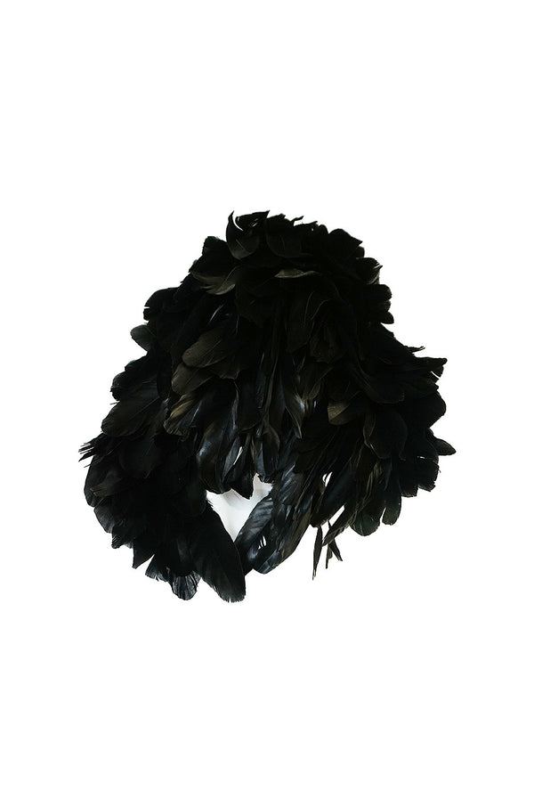 Vintage Renata Originals Elaborate Black Feather Hood Hat