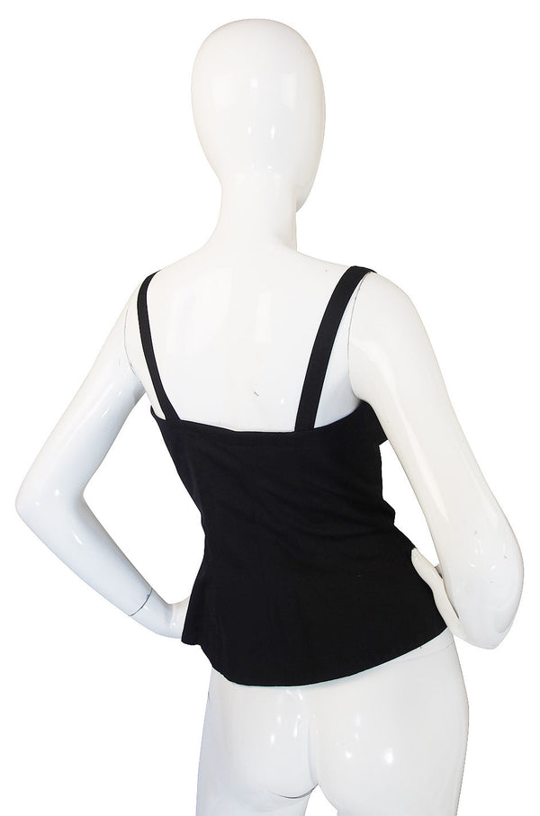 1970s Yves Saint Laurent Black Corset Top