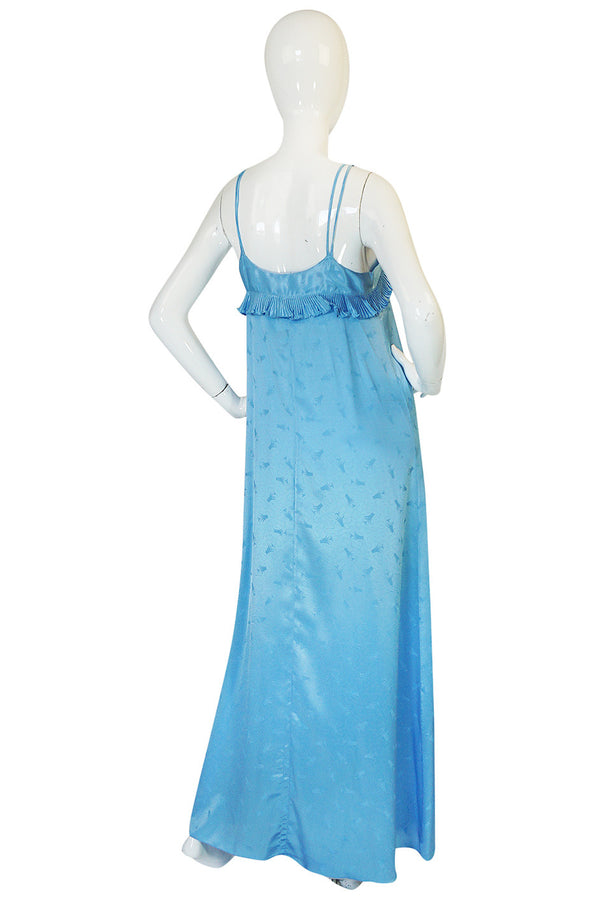 1970s Blue Zandra Rhodes Lingerie Dress