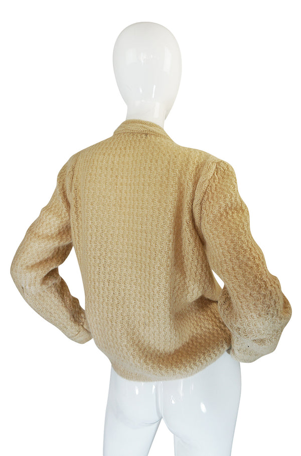 1978-1983 Chanel Creations Camel Color Knit Sweater Cardigan