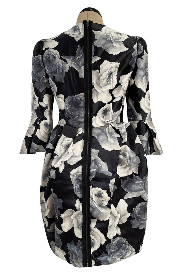 Iconic Fall 2011 Lanvin by Alber Elbaz Ad Campaign & Look 39 Runway Grey Floral Print Dress