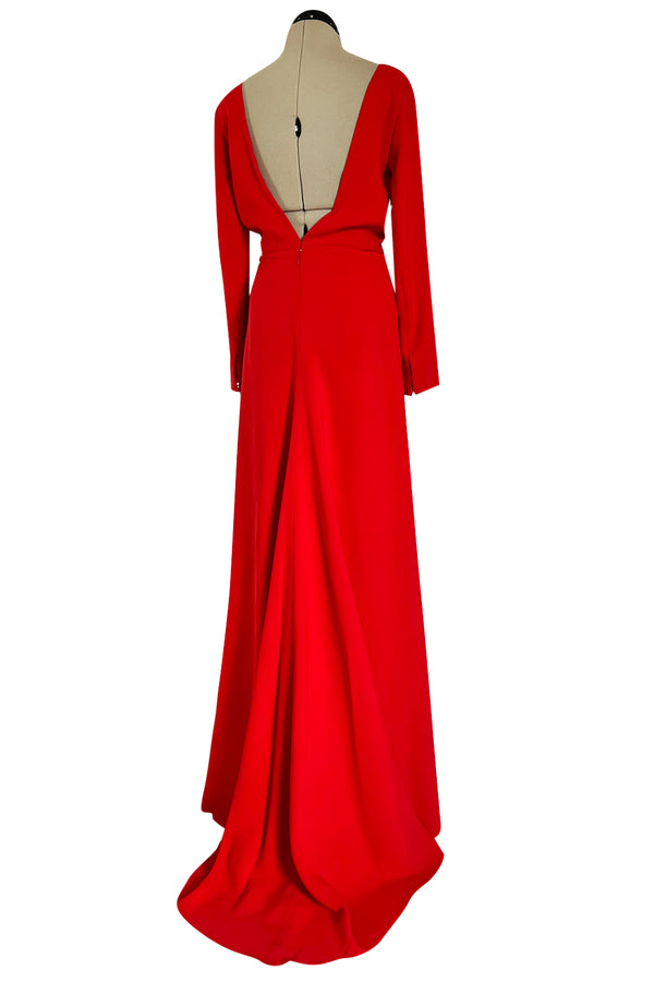 Stunning Fall 2006 Christian Dior by John Galliano Red Dress w Train & V Back