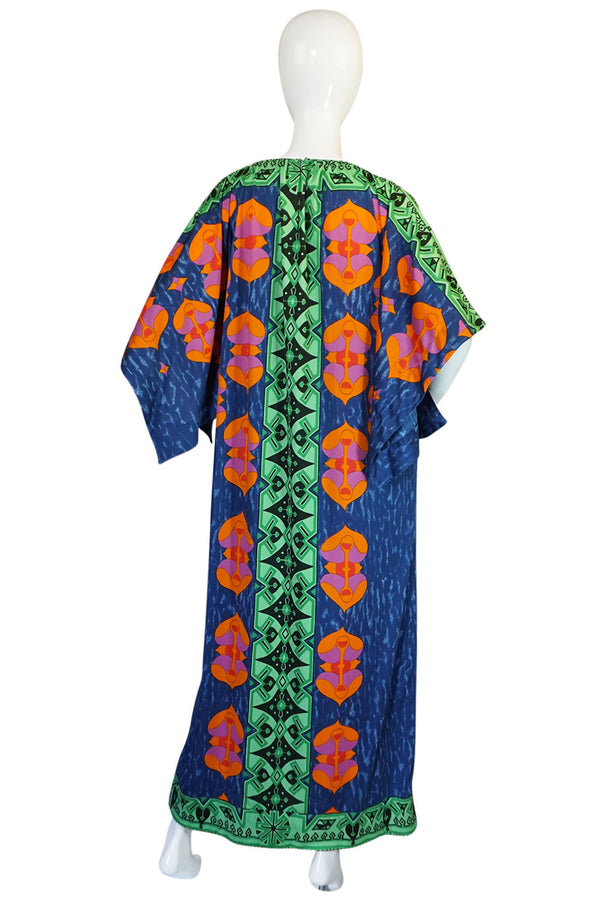 1970s Fabulous Printed Lanvin Numbered Caftan Dress