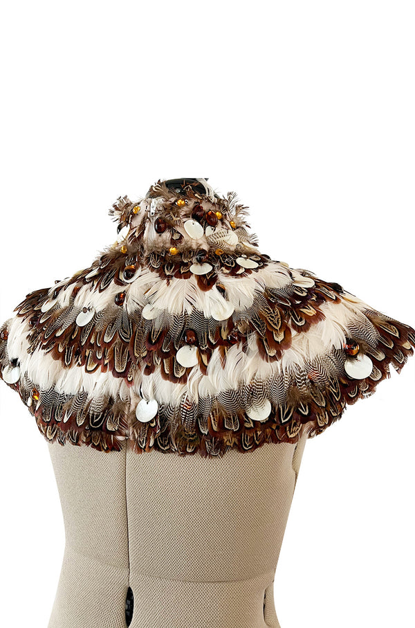 Important Fall 2004 Alexander McQueen 'Pantheon Ad Lecum' Runway Feather & Bead Collar