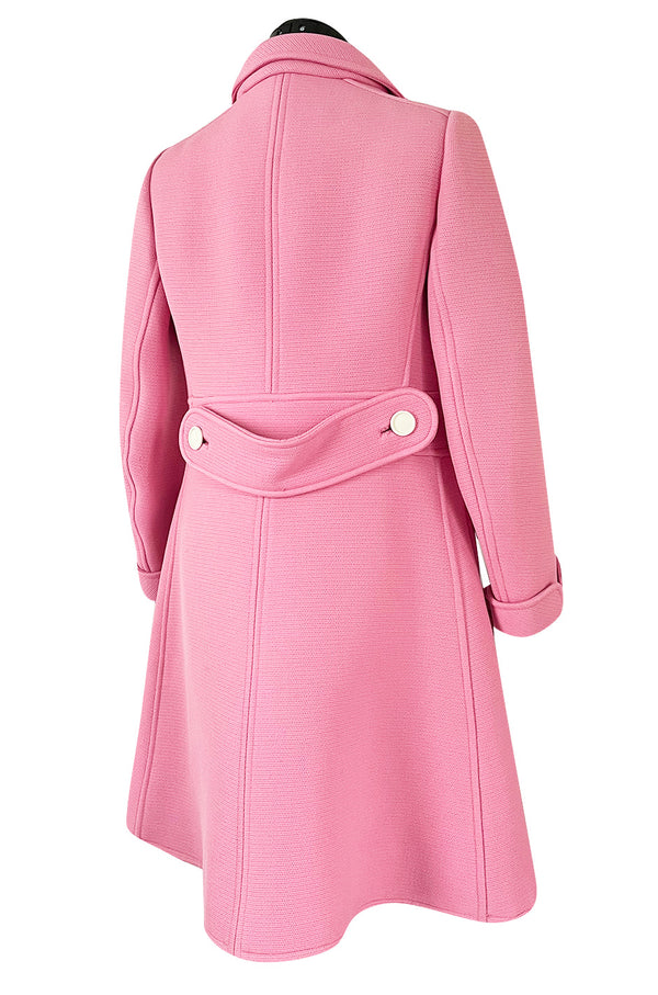 Exceptional Museum Held Fall 1969 Andre Courreges Couture Sculpted Pink Coat