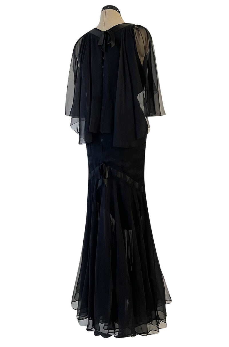 Prettiest 1992 Chanel by Karl Lagerfeld Black Silk Chiffon Dress w Bla –  Shrimpton Couture