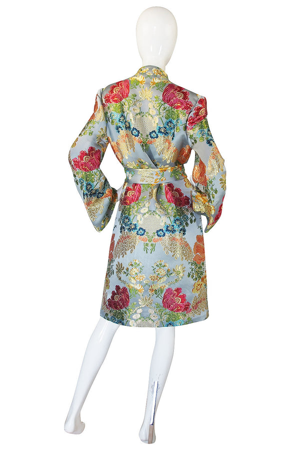 1990s Peggy Jennings SIlk Brocade Wrap Coat