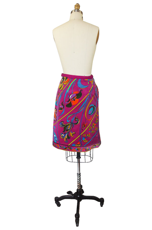 1960s Vibrant Emilio Pucci Velvet Skirt