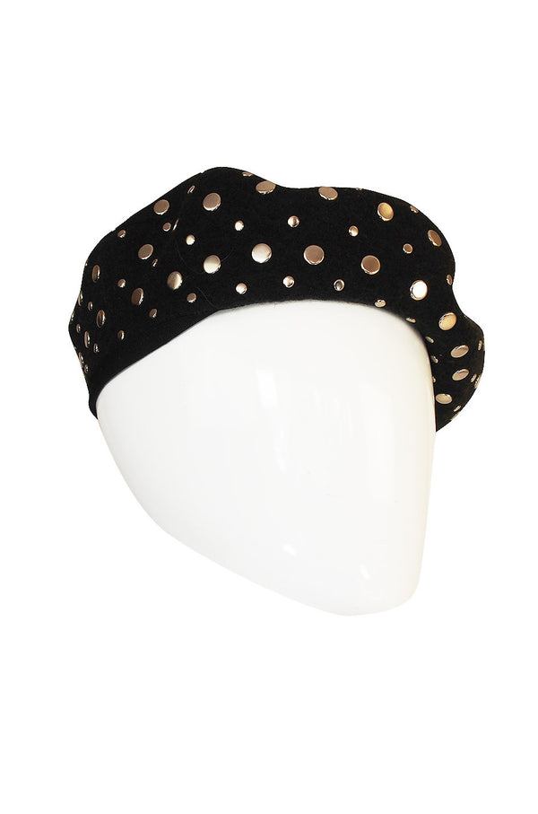 Fall 2000 Silver Studded Sonia Rykiel Book Piece Beret