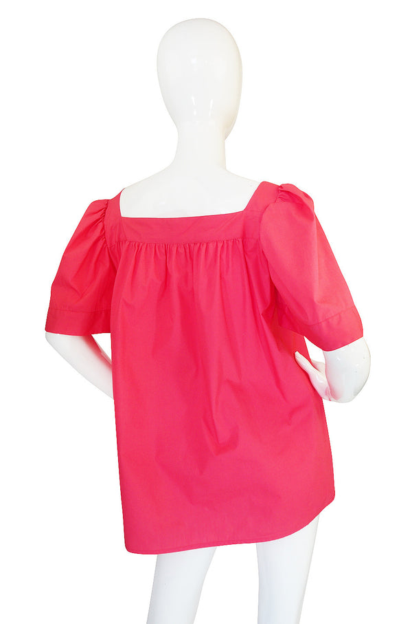 c1977 Yves Saint Laurent Pink Russian Peasant Top