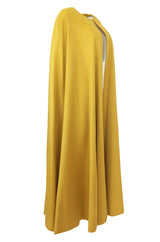 Fall 1988 Yves Saint Laurent Deep Yellow Full Length Wool Cape