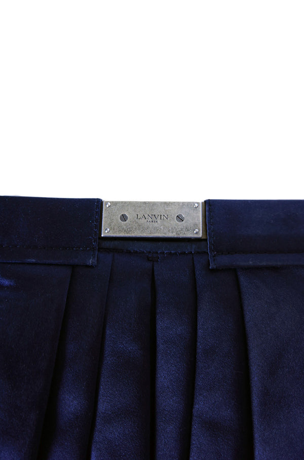 Recent Lanvin Huge Navy Satin Bag