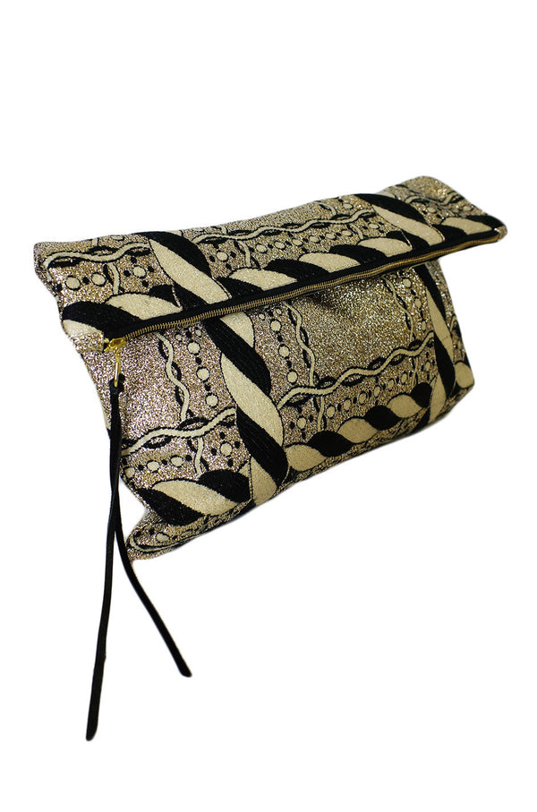 Vintage Gold Lame Brocade Clutch