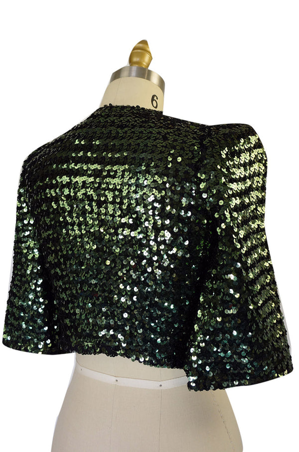 Rare 1970s Sequin Green Biba Jacket