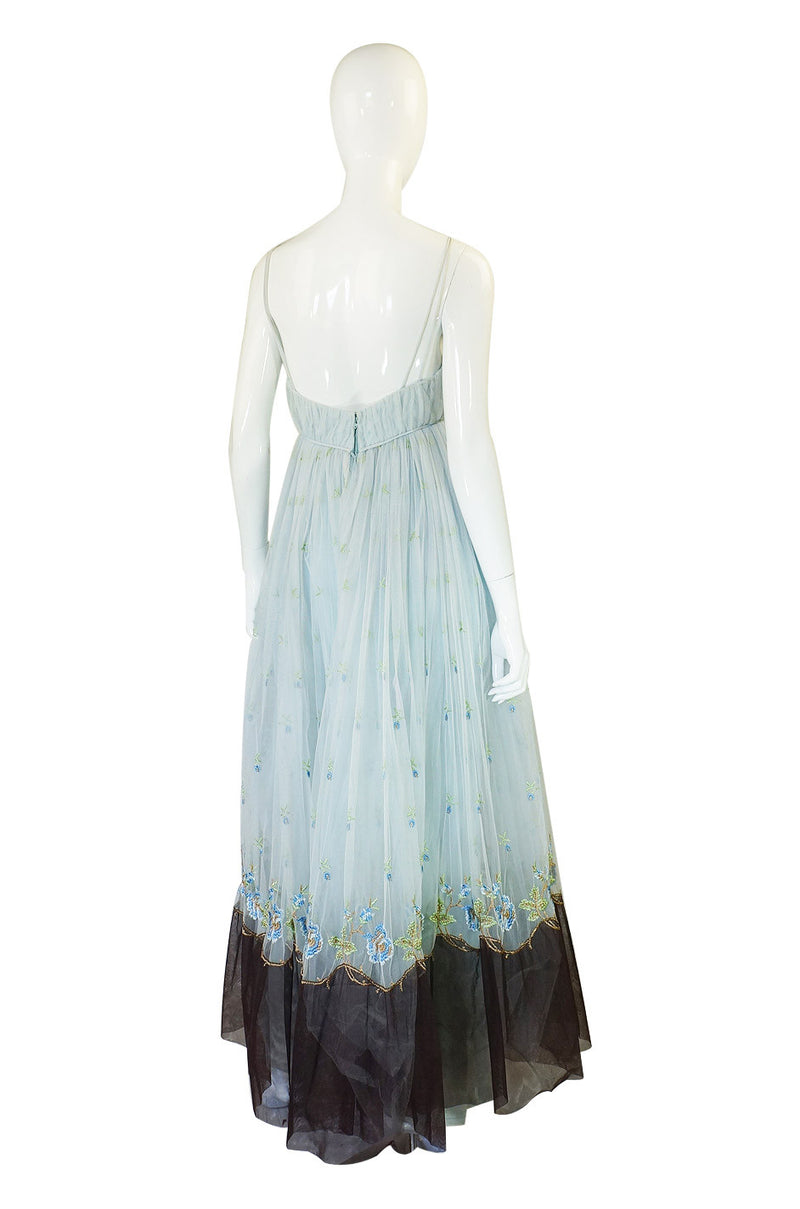 1960s Bosand Net Blue Gown with Cape – Shrimpton Couture